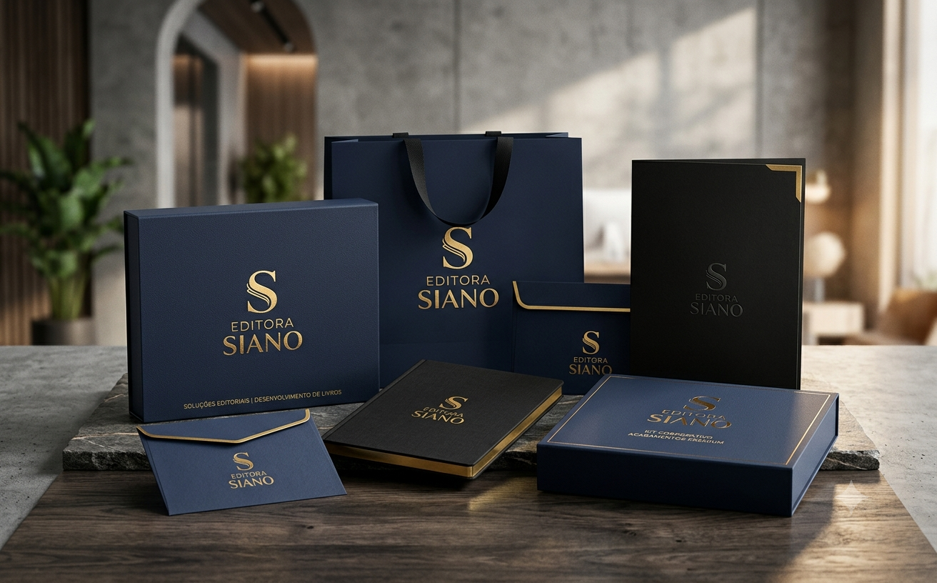 Kit institucional premium — peças coordenadas para eventos e relacionamento